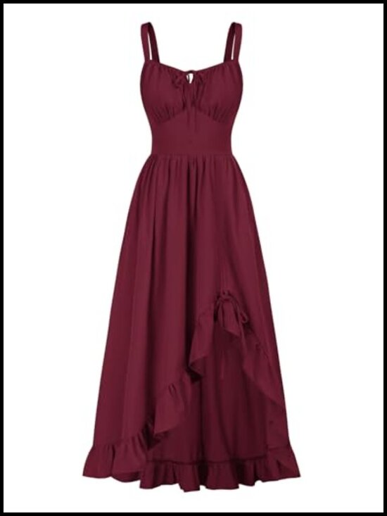 Dresses & Skirts - Scarlet Darkness Women Renaissance Corset Dress Flowy Milkmaid Sundress